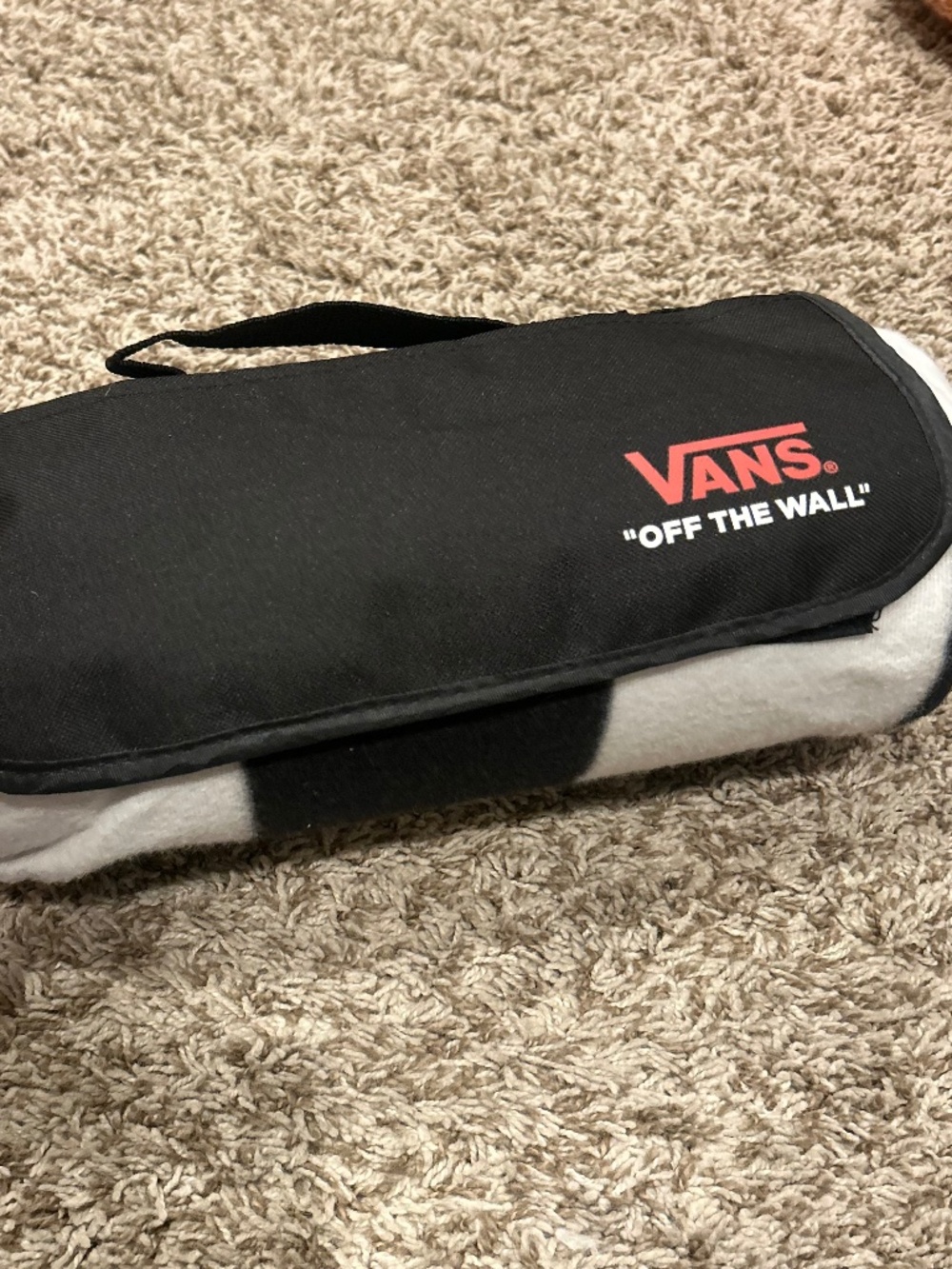 Vans Off The Wall Black & White Checkered Foldable Picnic Blanket